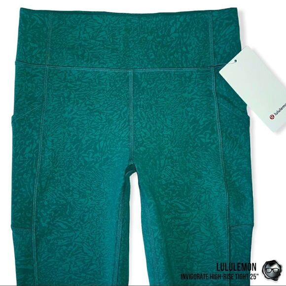 LULULEMON INVIGORATE HIGH-RISE LEGGINGS 25” IN TEAL LAGOON BLUE-GREEN PETITE NEW - Picture 1 of 15